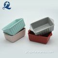 Bakeware cerâmico colorido retangular com punho